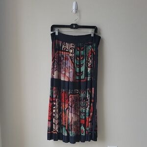 Dorthy Schoelen Platinum Vintage Maxi Skirt Multicolor Patterned Women's Size 10